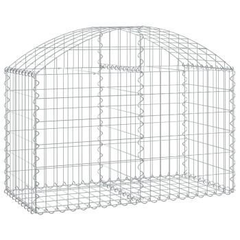 Gabione mit Hochbogen 100x50x60/80 cm Verzinktes Eisen