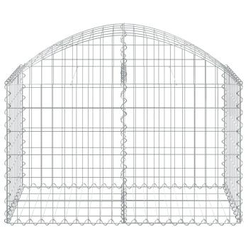 Gabione mit Hochbogen 100x50x60/80 cm Verzinktes Eisen