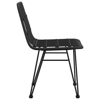 Gartenst?hle 2 Stk. Schwarz 48x62x84 cm PE-Rattan