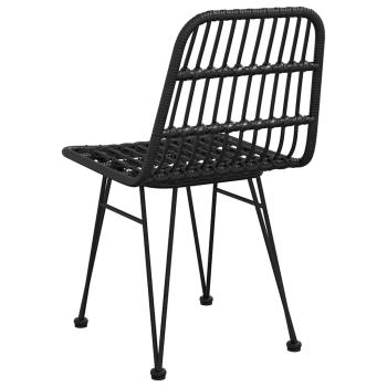 Gartenst?hle 2 Stk. Schwarz 48x62x84 cm PE-Rattan
