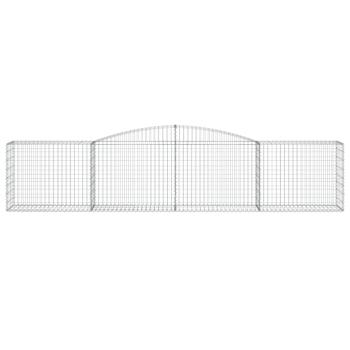 Gabione mit Hochbogen 400x50x80/100 cm Verzinktes Eisen