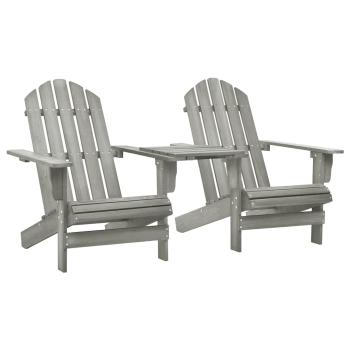 ARDEBO.de - Adirondack-Gartenst?hle mit Tisch Massivholz Tanne Grau
