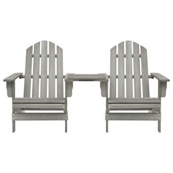 Adirondack-Gartenst?hle mit Tisch Massivholz Tanne Grau