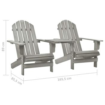 Adirondack-Gartenst?hle mit Tisch Massivholz Tanne Grau
