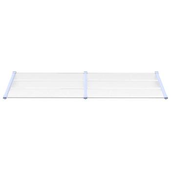 Türvordach Grau und Transparent 239x90 cm Polycarbonat