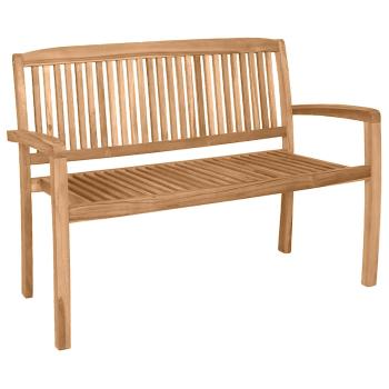 Gartenbank 2-Sitzer Stapelbar 120 cm Massivholz Teak
