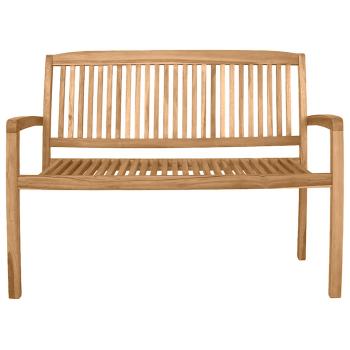 Gartenbank 2-Sitzer Stapelbar 120 cm Massivholz Teak