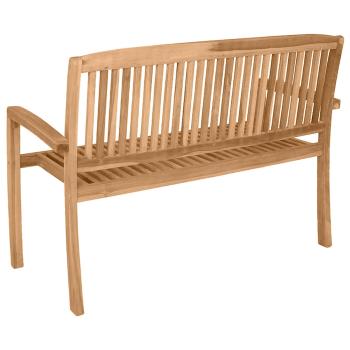 Gartenbank 2-Sitzer Stapelbar 120 cm Massivholz Teak