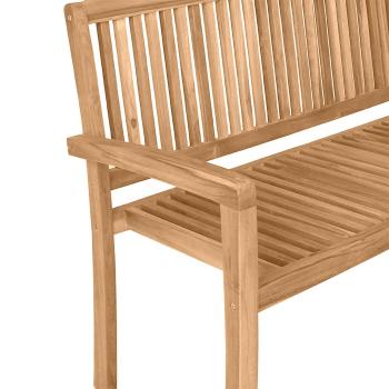 Gartenbank 2-Sitzer Stapelbar 120 cm Massivholz Teak