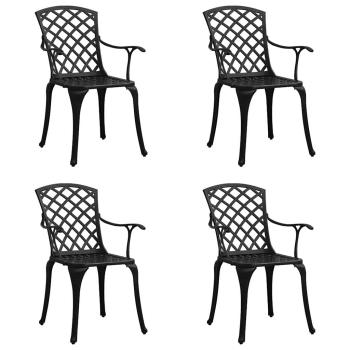 ARDEBO.de - Gartenst?hle 4 Stk. Aluminiumguss Schwarz