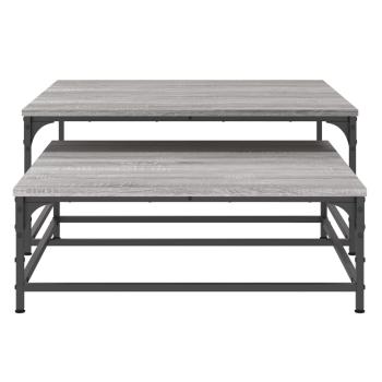 Satztische 2 Stk. Grau Sonoma Holzwerkstoff