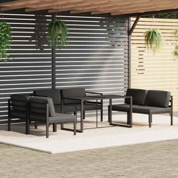 ARDEBO.de - 7-tlg. Garten-Lounge-Set mit Kissen Aluminium Anthrazit