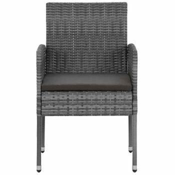 9-tlg. Garten-Essgruppe Poly Rattan Grau