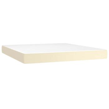 Boxspringbett mit Matratze & LED Creme 180x200 cm Kunstleder