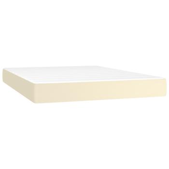 Boxspringbett mit Matratze & LED Creme 140x190 cm Kunstleder