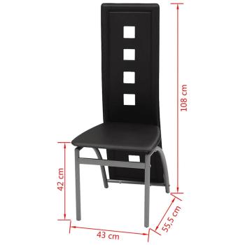 Esszimmerst?hle 2 Stk. Schwarz Kunstleder