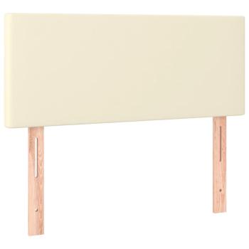 Boxspringbett mit Matratze Creme 120x200 cm Kunstleder