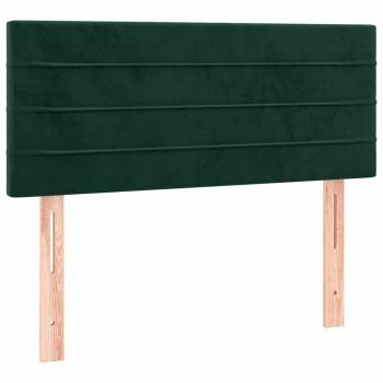 Boxspringbett mit Matratze Dunkelgrün 90x190 cm Samt