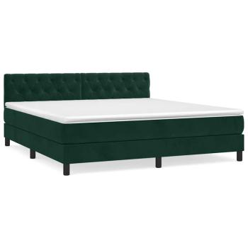 Boxspringbett mit Matratze Dunkelgrün 160x200 cm Samt