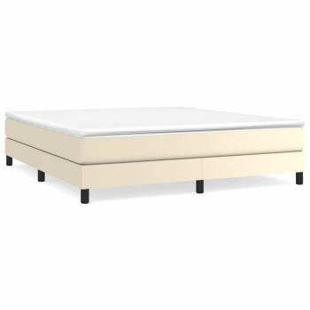 Boxspringbett mit Matratze Creme 180x200 cm Kunstleder