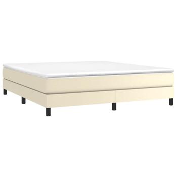 Boxspringbett mit Matratze Creme 180x200 cm Kunstleder