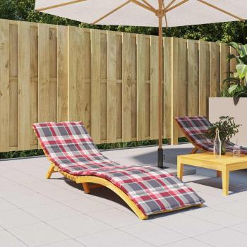 ARDEBO.de - Sonnenliegen-Auflage Rot Karomuster 200x70x3 cm Oxford-Gewebe