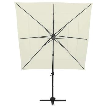 Sonnenschirm mit Aluminium-Mast 4-lagig Sandfarben 250x250 cm