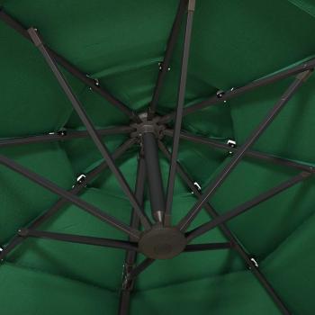Sonnenschirm mit Aluminium-Mast 4-lagig Grün 3x3 m