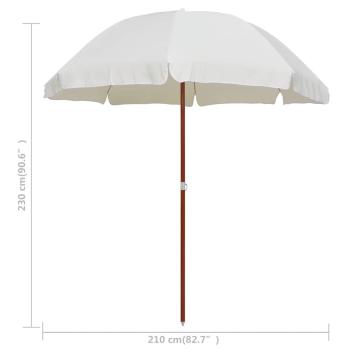 Sonnenschirm mit Stahl-Mast 240 cm Sandweiß