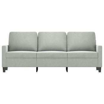 3-Sitzer-Sofa Hellgrau 180 cm Samt