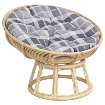 Kissen Rund Grau Karomuster Ø 100x11 cm Oxford-Gewebe