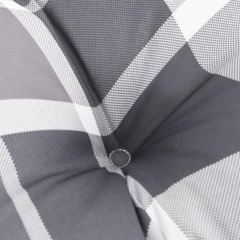 Kissen Rund Grau Karomuster Ø 100x11 cm Oxford-Gewebe