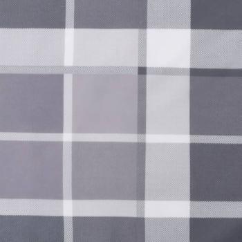 Kissen Rund Grau Karomuster Ø 100x11 cm Oxford-Gewebe