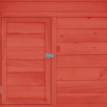 Hühnerstall Rot und Weiß 150x96x110 cm Massivholz Tanne