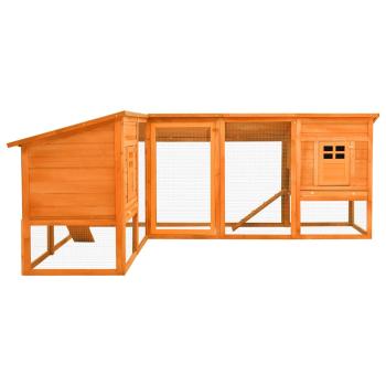 Kaninchenstall mit Freilauf Braun Tanne Massivholz