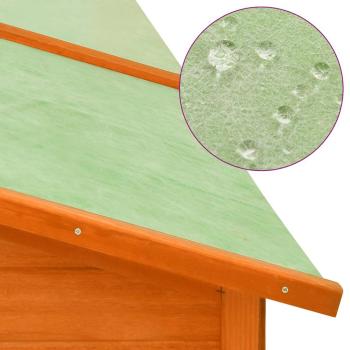 Kaninchenstall mit Freilauf Braun Tanne Massivholz