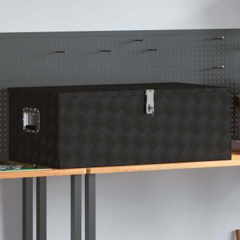 ARDEBO.de - Aufbewahrungsbox Schwarz 100x55x37 cm Aluminium