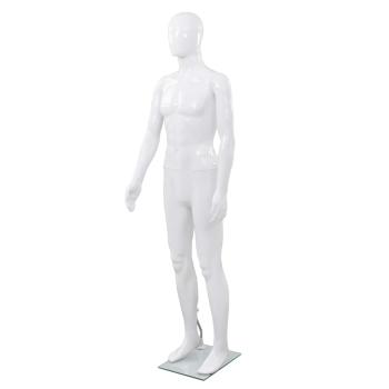 ARDEBO.de - Männliche Schaufensterpuppe mit Glassockel Weiß 185 cm