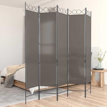 ARDEBO.de - 5-tlg. Paravent Anthrazit 200x220 cm Stoff