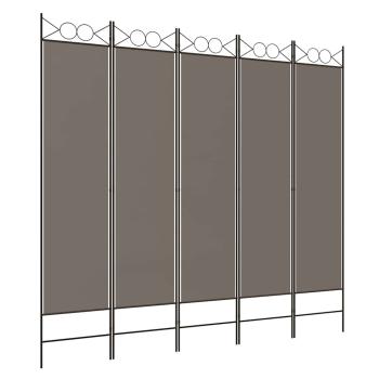 5-tlg. Paravent Anthrazit 200x220 cm Stoff