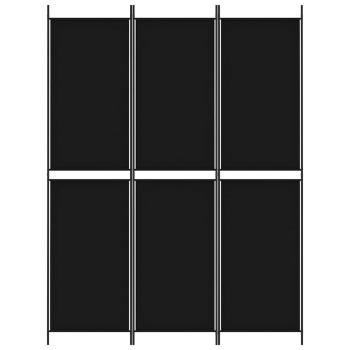 3-tlg. Paravent Schwarz 150x200 cm Stoff