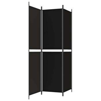 3-tlg. Paravent Schwarz 150x200 cm Stoff