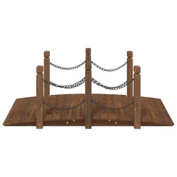 Gartenbrücke mit Kettengeländer 150x67x56 cm Massivholz Fichte