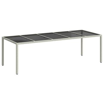 Gartentisch Weiß 250x100x75 cm Poly Rattan und Hartglas