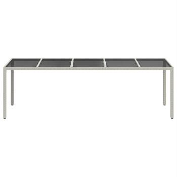 Gartentisch Weiß 250x100x75 cm Poly Rattan und Hartglas