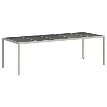Gartentisch Weiß 250x100x75 cm Poly Rattan und Hartglas