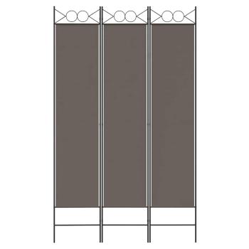 3-tlg. Paravent Anthrazit 120x220 cm Stoff