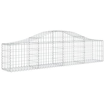 Gabione mit Hochbogen 200x30x40/60 cm Verzinktes Eisen