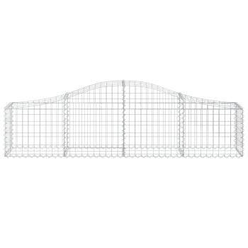 Gabione mit Hochbogen 200x30x40/60 cm Verzinktes Eisen