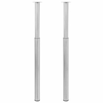 ARDEBO.de - 2 x Teleskopfuß Stützfuß Tischbein Edelstahl 710mm-1100mm